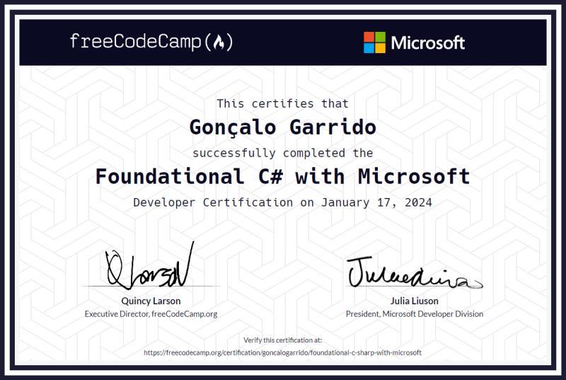 Certificação C#